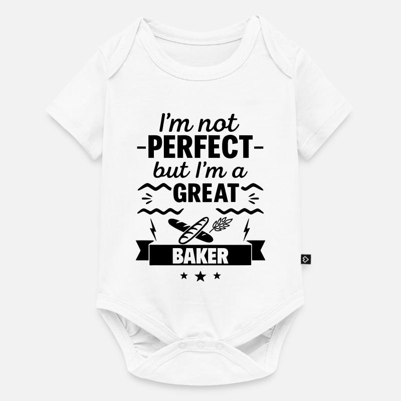 Ich bin nicht perfekt, aber ich bin ein großartiger Bäcker - Baby Premium Kurzarmbody - Weiß