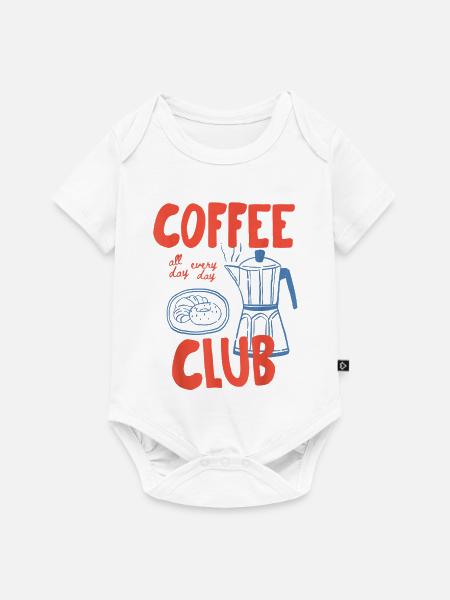 Retro Coffee Club - Baby Premium Kurzarmbody - Weiß