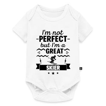 Not perfect, but a great skier - Baby Premium short-sleeve bodysuit - white - Front