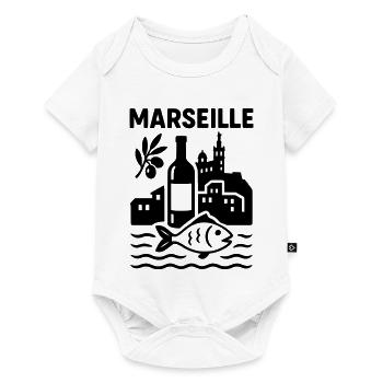 marseille silhouette - Baby Premium Kurzarmbody - Weiß - Vorne