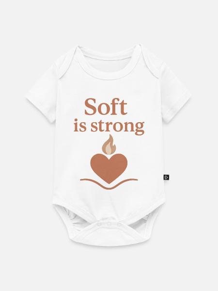 Soft ist stark Herzfeuer - Baby Premium Kurzarmbody - Weiß