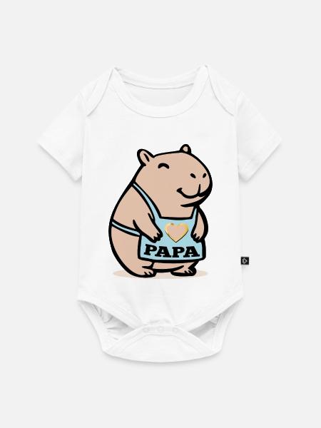 Capybara Papa Wasserschweine - Baby Premium Kurzarmbody - Weiß