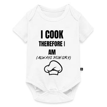 I Cook Therefore I Am - Funny Cooking Quote - Baby Premium short-sleeve bodysuit - white - Front