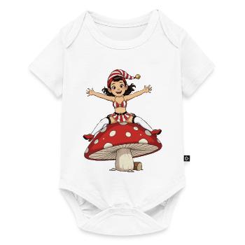 Leprechaun girl on mushroom - Baby Premium short-sleeve bodysuit - white - Front