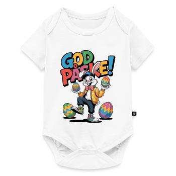 Easter bunny with colorful eggs - Baby Premium short-sleeve bodysuit - white - Front