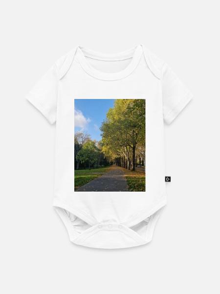 Herbstpfad durch Lauballee - Baby Premium Kurzarmbody - Weiß