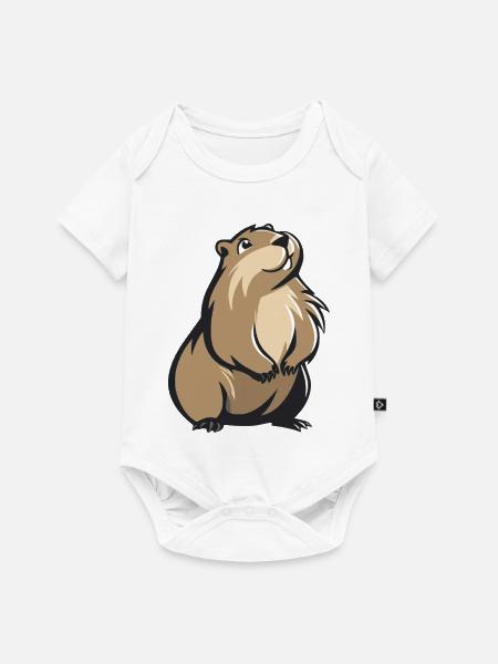 süßes Murmeltier - Baby Premium Kurzarmbody - Weiß