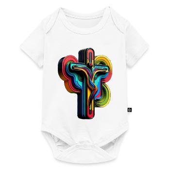 Vibrant Rainbow Cross Pop Art - Baby Premium short-sleeve bodysuit - white - Front