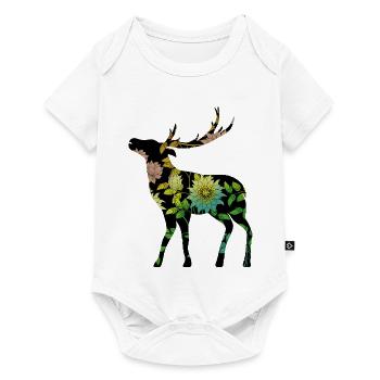 Hirsch - Baby Premium Kurzarmbody - Weiß - Vorne