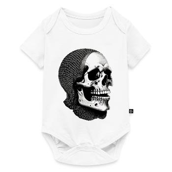 Skull in a net scarf - Baby Premium short-sleeve bodysuit - white - Front
