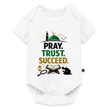Muslim Religious Message, Faith and Success - Baby Premium short-sleeve bodysuit - white - Front