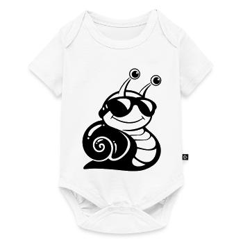 Un escargot cool avec des lunettes de soleil - Body à manches courtes Premium Bébé - blanc - Devant