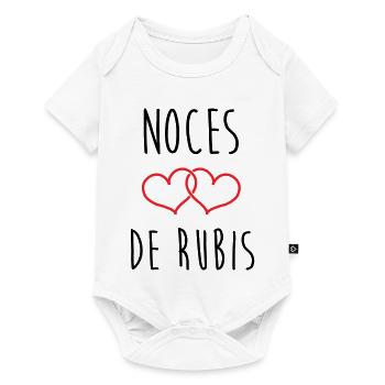 Noce de Rubis 35 ans de mariage - Body à manches courtes Premium Bébé - blanc - Devant