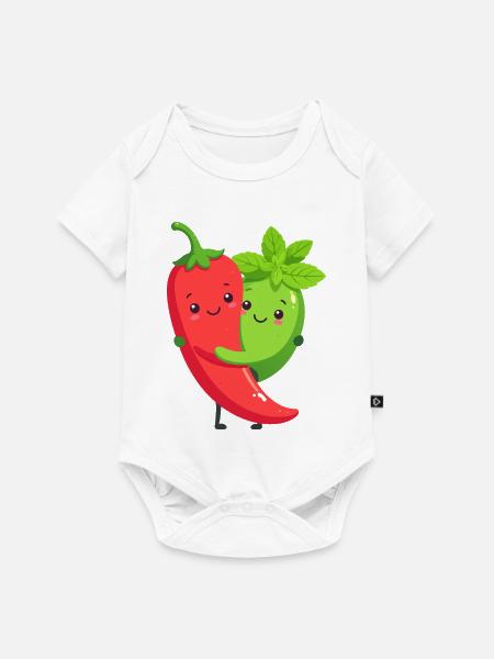 Kuschelige Chilli Minze Freunde - Baby Premium Kurzarmbody - Weiß
