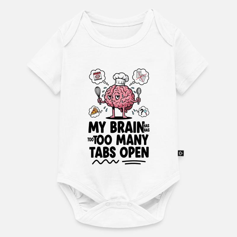 Brain Chef : trop d’onglets ouverts - Body à manches courtes Premium Bébé - blanc