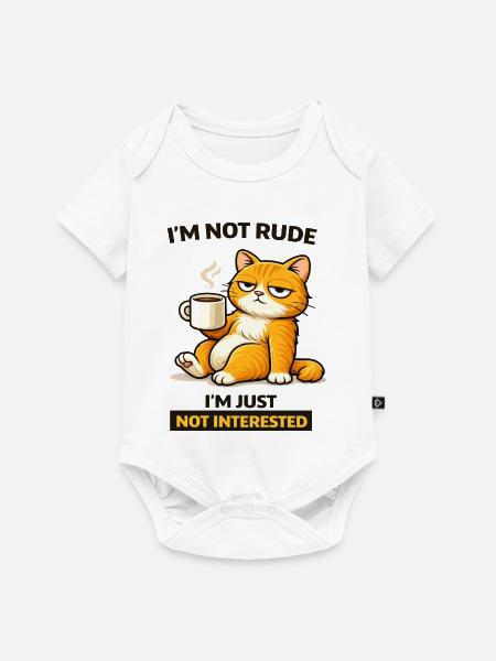 Mürrische Katzenkaffee-Einstellung - Baby Premium Kurzarmbody - Weiß