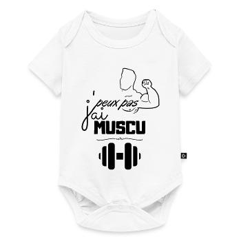 Musculation Vintage Minimal - Body à manches courtes Premium Bébé - blanc - Devant