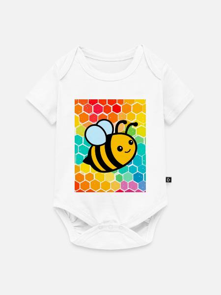 Biene - Baby Premium Kurzarmbody - Weiß