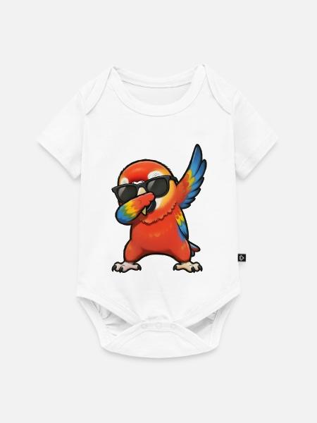 Dabbing Ara - Baby Premium Kurzarmbody - Weiß