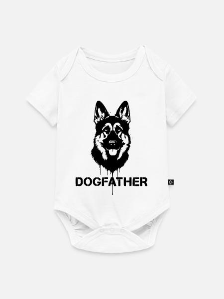 Cooler Dogfather Schäferhund Papa - Baby Premium Kurzarmbody - Weiß