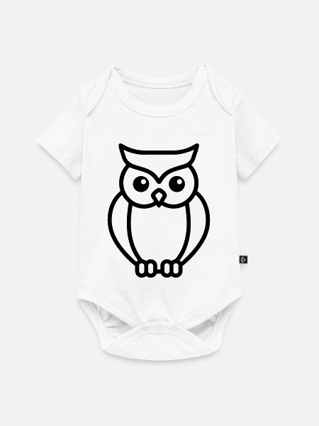 Eule - Baby Premium Kurzarmbody - Weiß