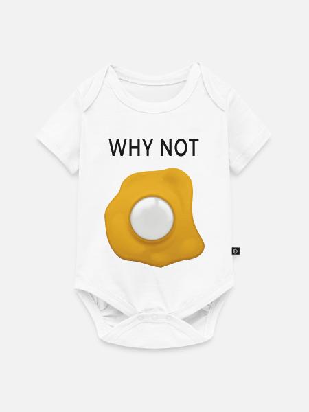 Why Not Spiegelei neu denken - Baby Premium Kurzarmbody - Weiß