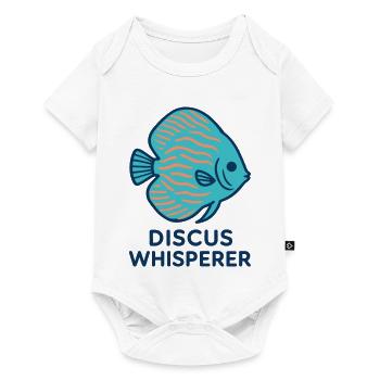Passionné de Poisson Discus Bleu et Orange - Body à manches courtes Premium Bébé - blanc - Devant