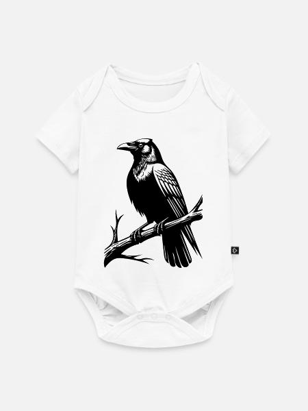 Krähe - Baby Premium Kurzarmbody - Weiß
