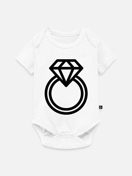 Diamantring - Baby Premium Kurzarmbody - Weiß
