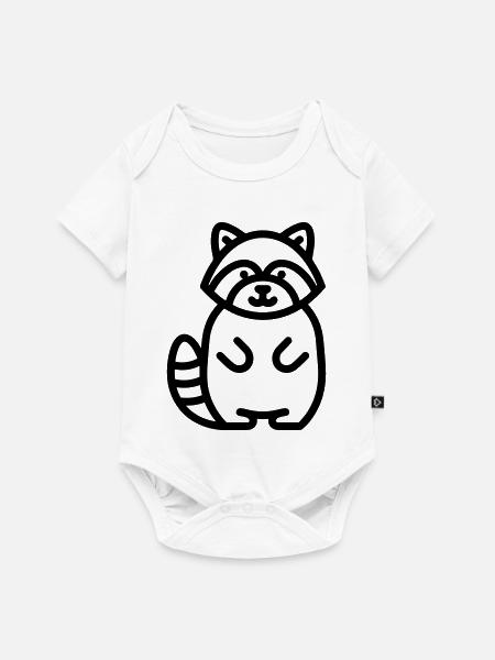 Waschbär - Baby Premium Kurzarmbody - Weiß