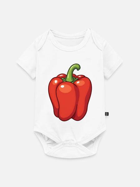Rote Paprika - Baby Premium Kurzarmbody - Weiß