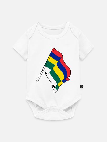 Terschelling-Flagge – Inselstolz - Baby Premium Kurzarmbody - Weiß