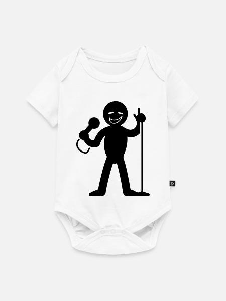 Sänger mit Mikrofon - Baby Premium Kurzarmbody - Weiß