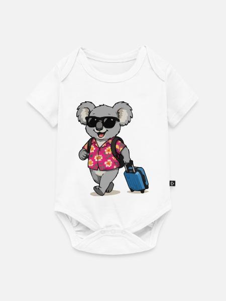 Koala Reisender im Hawaii-Look - Baby Premium Kurzarmbody - Weiß