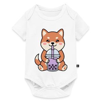 Charme de thé bubble Shiba Inu - Body à manches courtes Premium Bébé - blanc - Devant