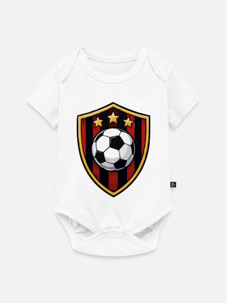 Schwarzrot Shield Fußballstern - Baby Premium Kurzarmbody - Weiß