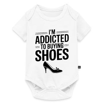 Ich bin süchtig danach, Schuhe zu kaufen - Baby Premium Kurzarmbody - Weiß - Vorne