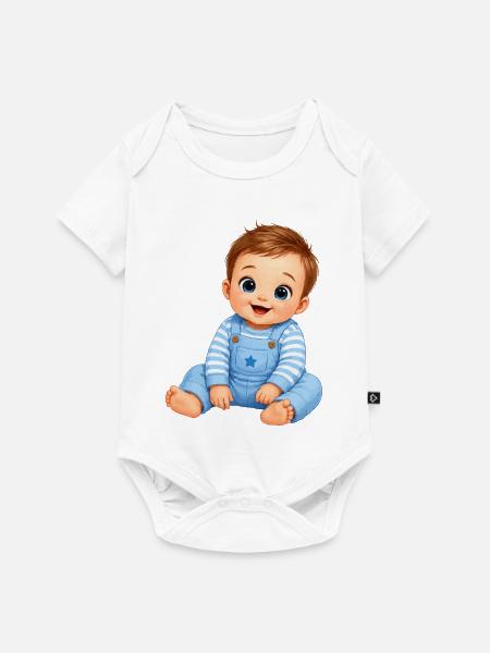Baby Boy Junge Comic - Baby Premium Kurzarmbody - Weiß