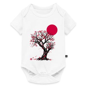 Crimson Blossom Moon Tree - Baby Premium short-sleeve bodysuit - white - Front