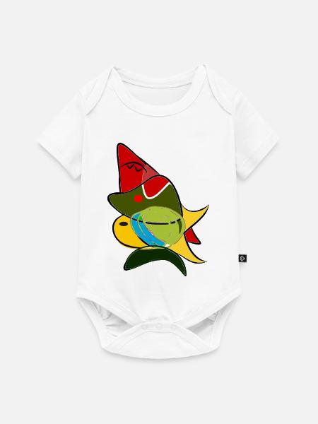 Farbiges Abstrakt Maskenbild - Baby Premium Kurzarmbody - Weiß