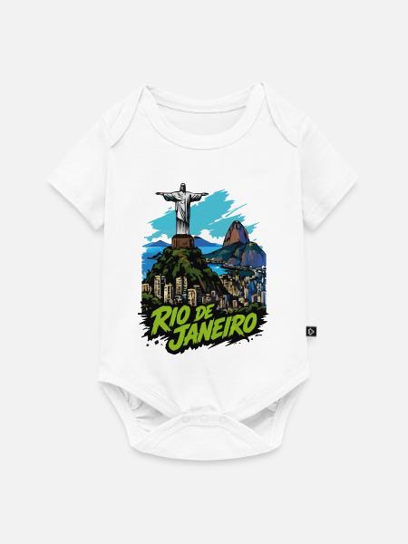 Rio de Janeiro Silhouette - Baby Premium Kurzarmbody - Weiß