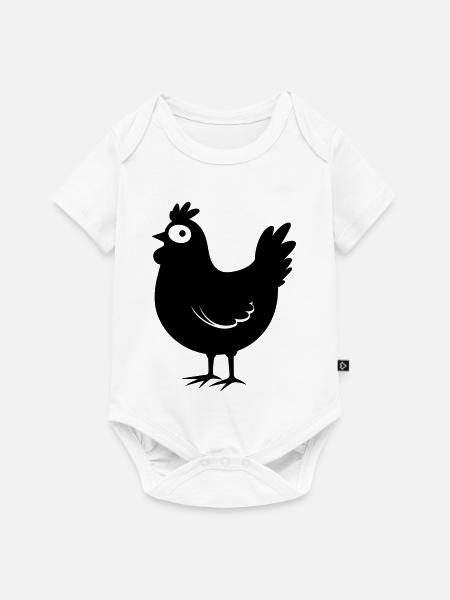 Huhn - Baby Premium Kurzarmbody - Weiß