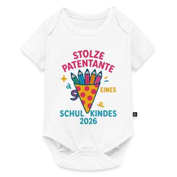 Stolze Patentante Schulkind 2026 - Baby Premium Kurzarmbody - Weiß - Vorne
