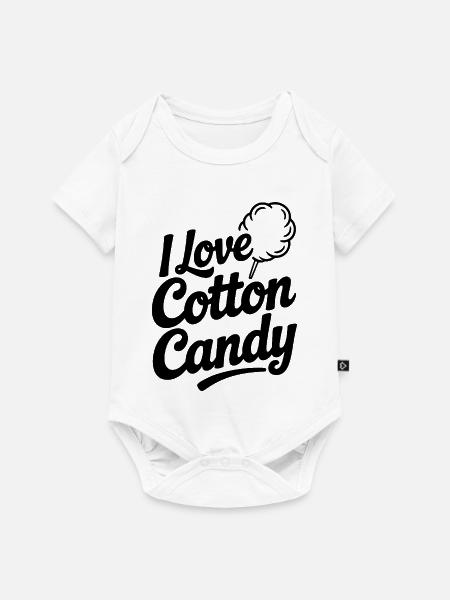 Ich liebe Zuckerwatte - Baby Premium Kurzarmbody - Weiß