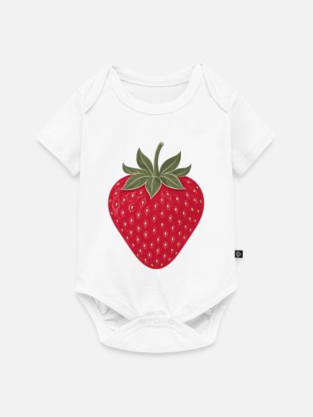 Rote Erdbeere - Baby Premium Kurzarmbody - Weiß