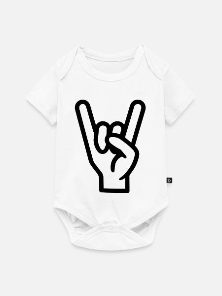 Felszeichen Hand - Baby Premium Kurzarmbody - Weiß