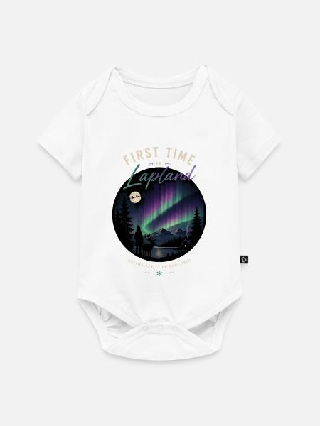 First time in Lapland - Baby Premium Kurzarmbody - Weiß