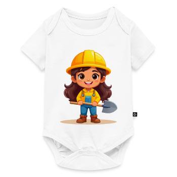 Comic Girl with Helmet & Shovel – Craftsman - Baby Premium short-sleeve bodysuit - white - Front