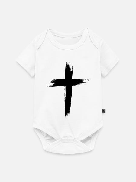 Christen Kreuz  - Baby Premium Kurzarmbody - Weiß