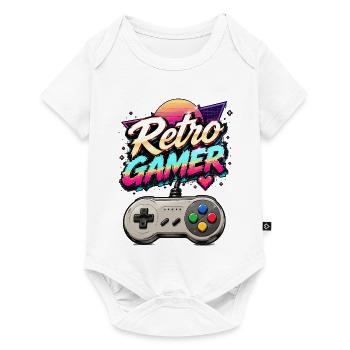Retro Gamer Neon - Baby Premium Kurzarmbody - Weiß - Vorne